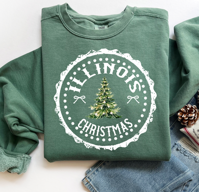 State Christmas DTF Print