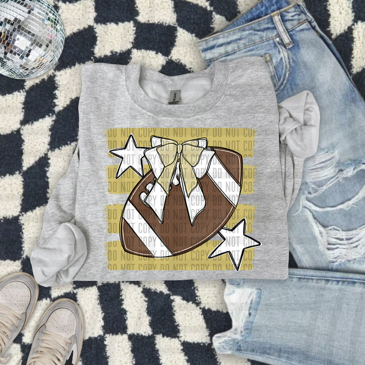 Football Bow DTF Print