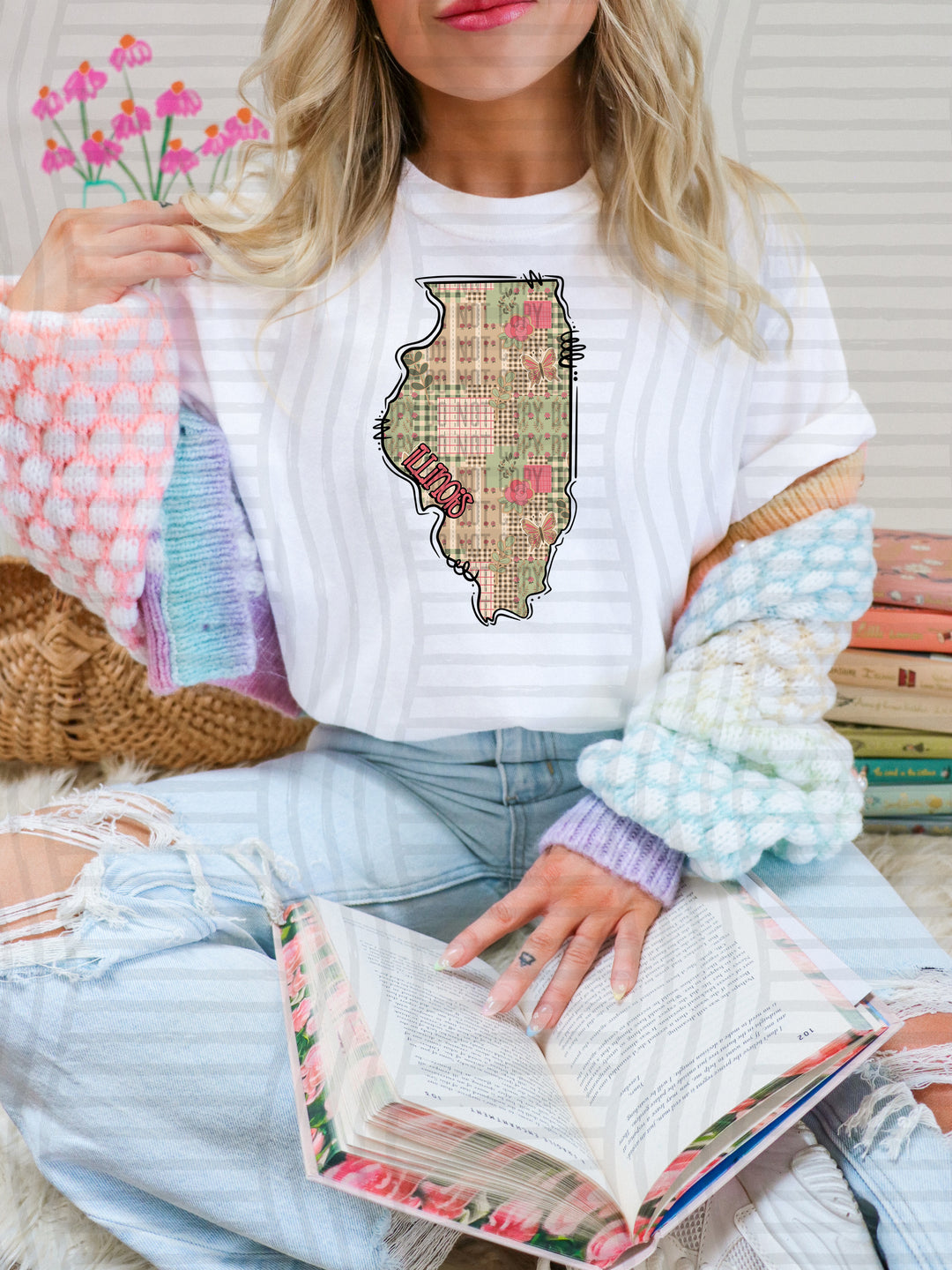 Butterfly Cottage States DTF Print