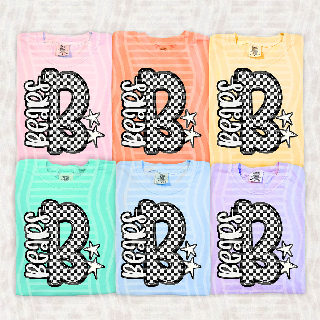 Checker Crush Black And White Mascots DTF Print