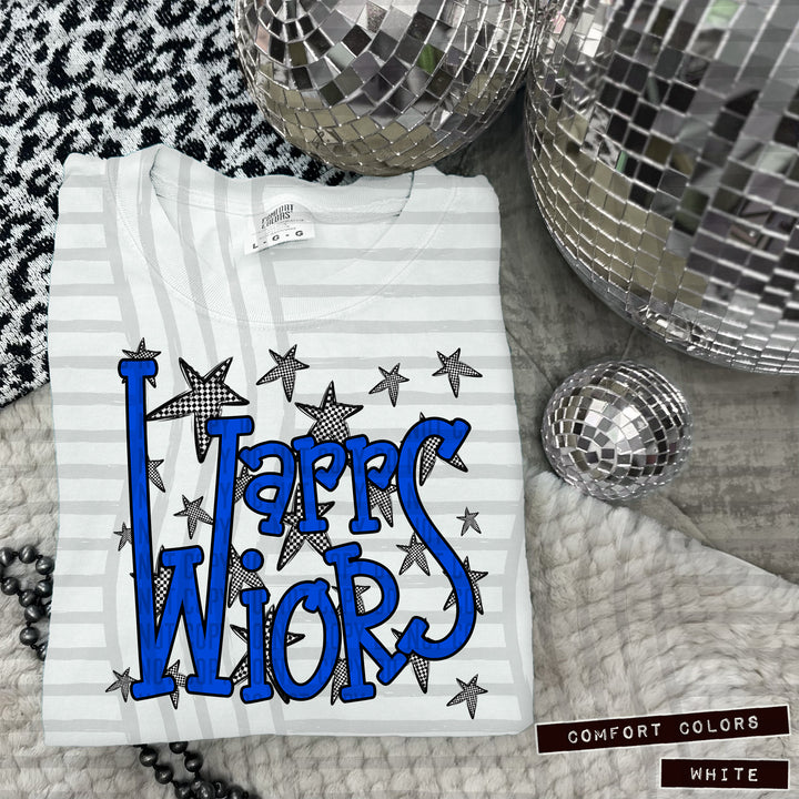 Blue Staggered DTF Print