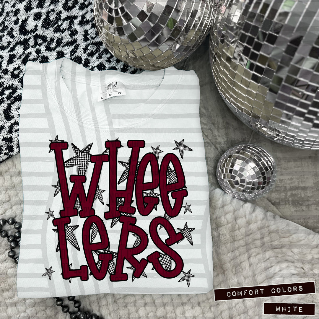 Maroon Staggered DTF Print