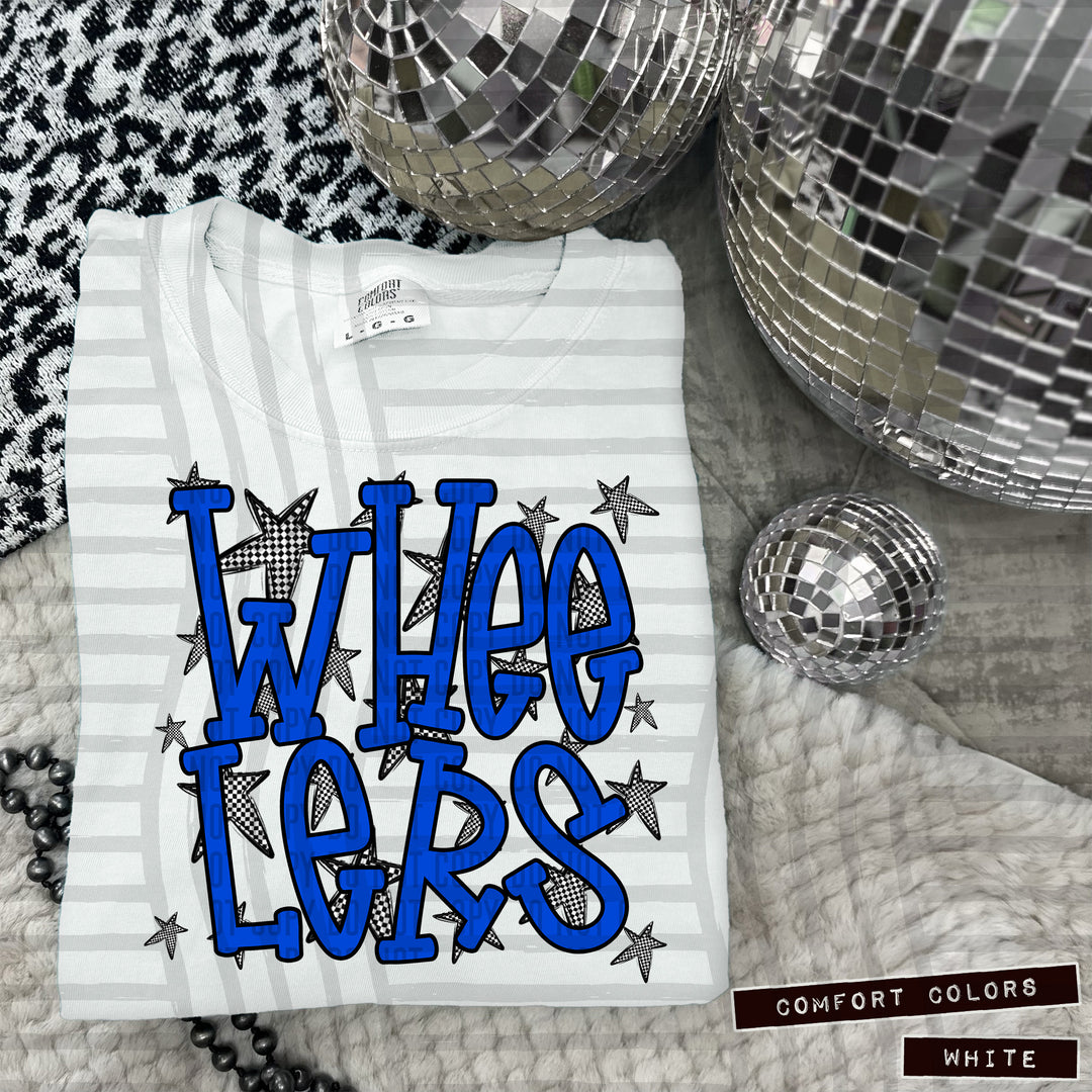 Blue Staggered DTF Print