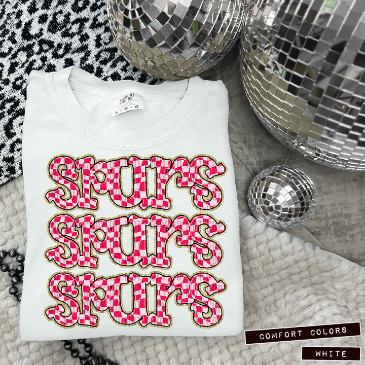 Pink Checks DTF Print