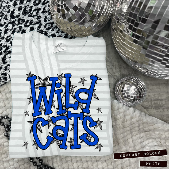 Blue Staggered DTF Print