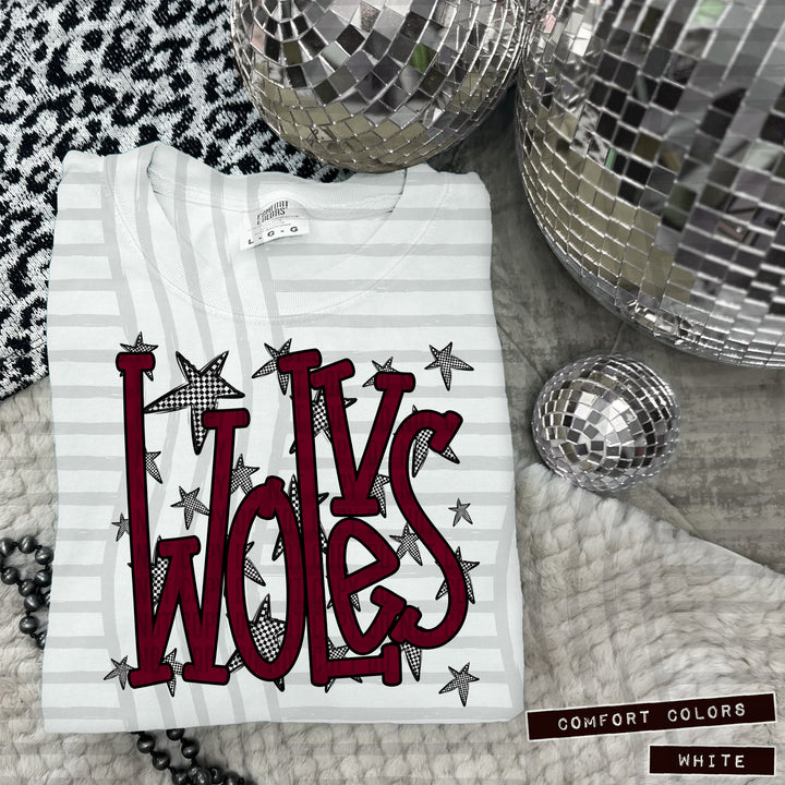 Maroon Staggered DTF Print