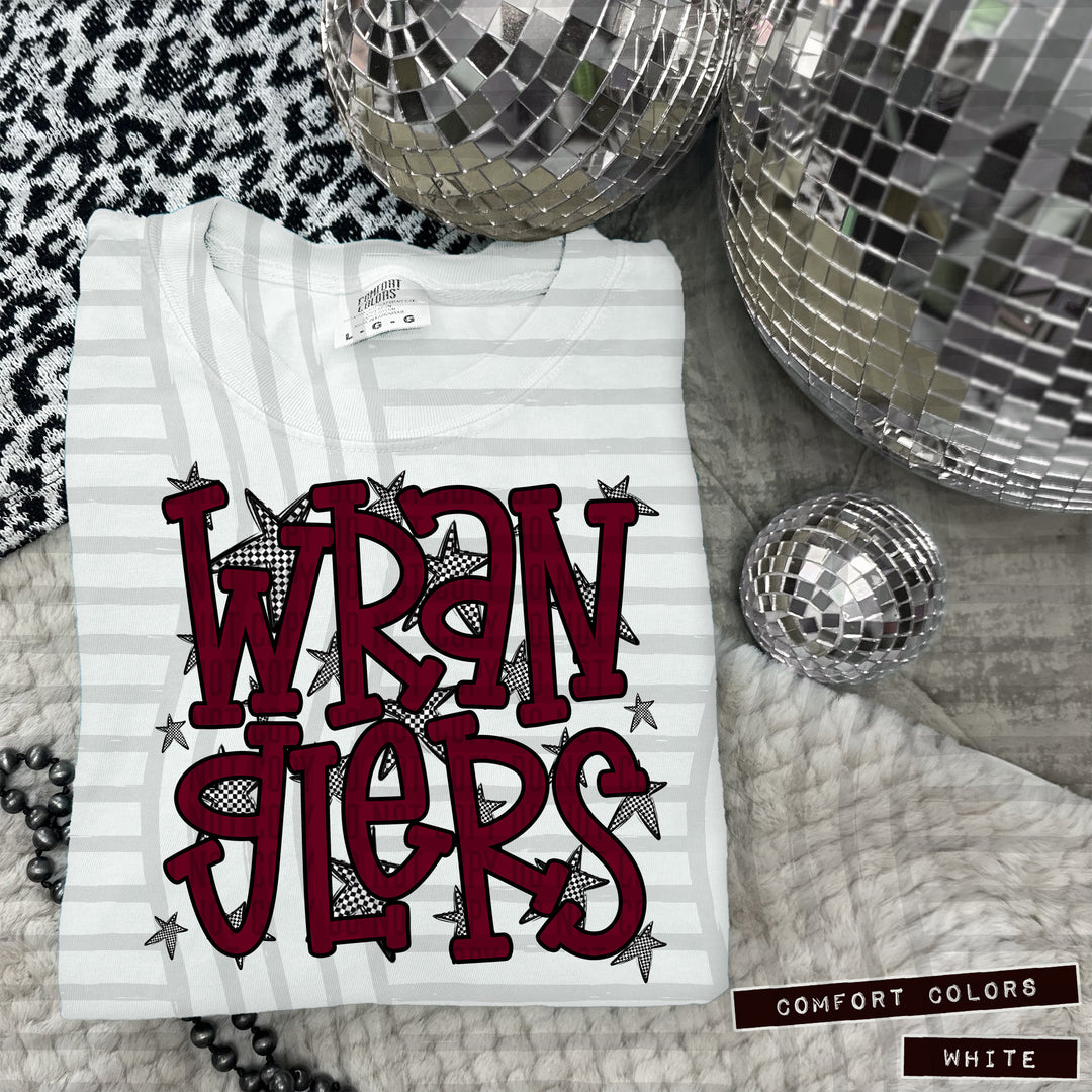 Maroon Staggered DTF Print