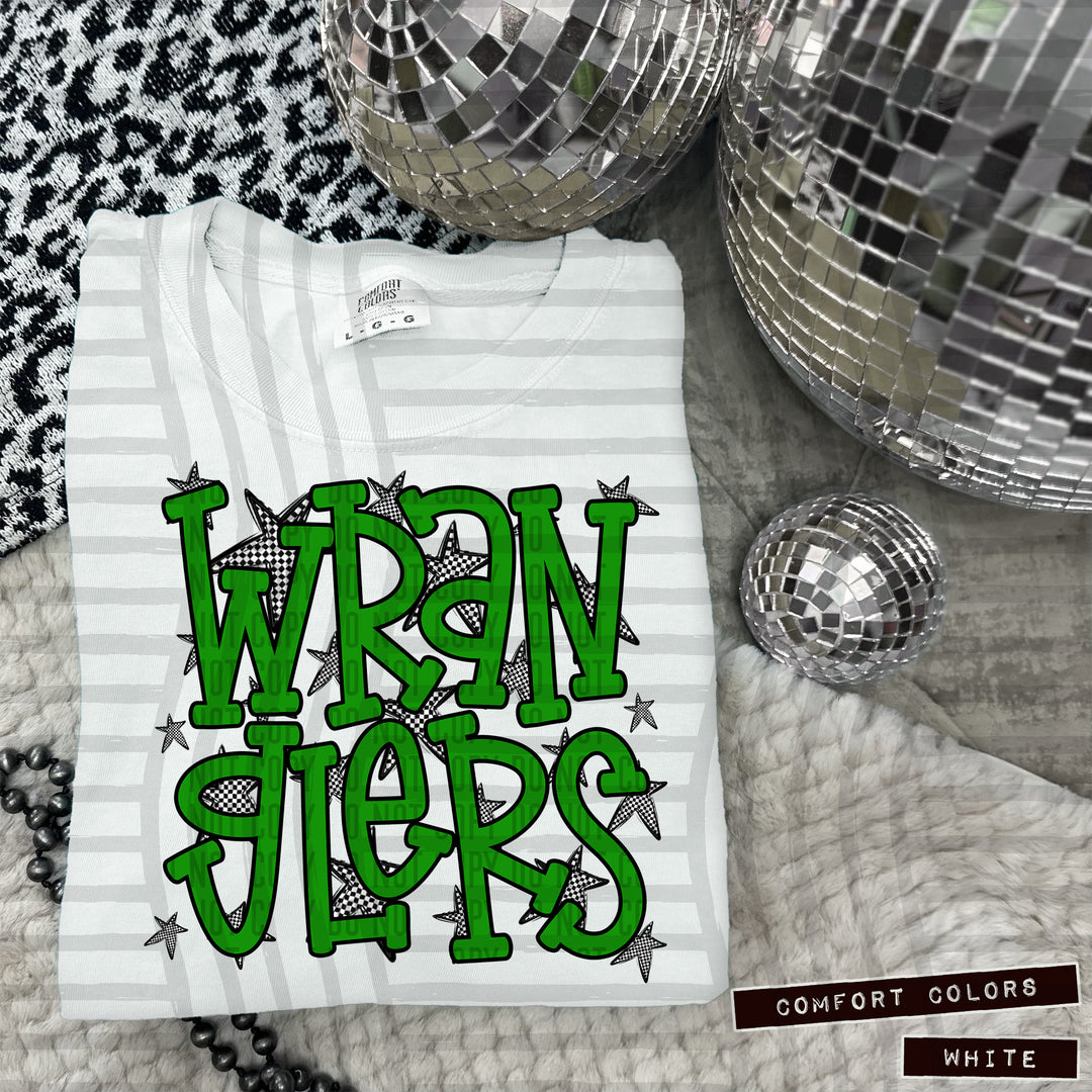 Green Staggered DTF Print