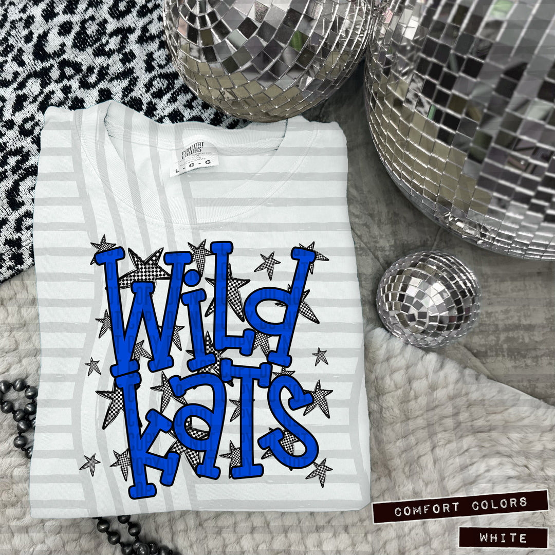 Blue Staggered DTF Print