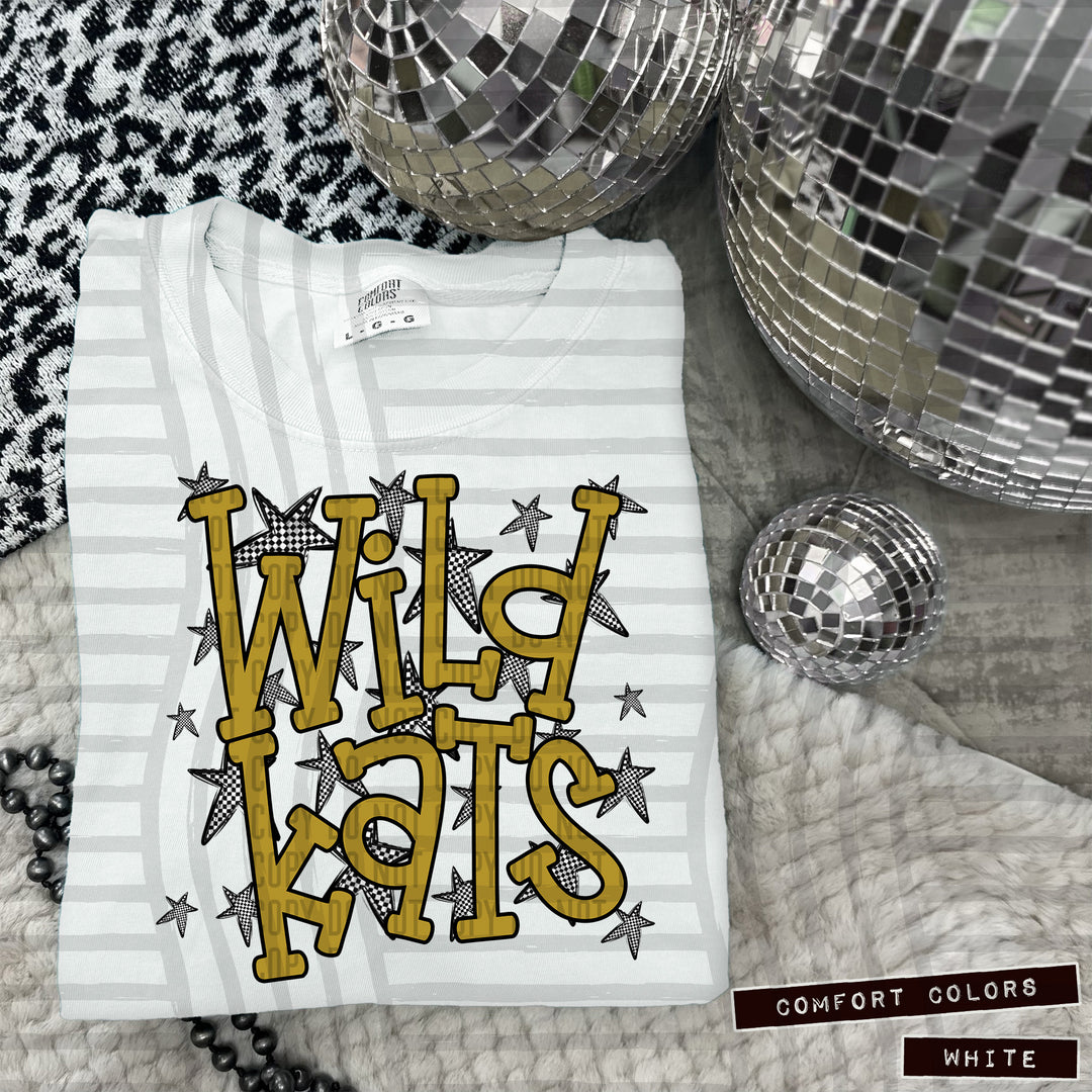 Gold Staggered DTF Print
