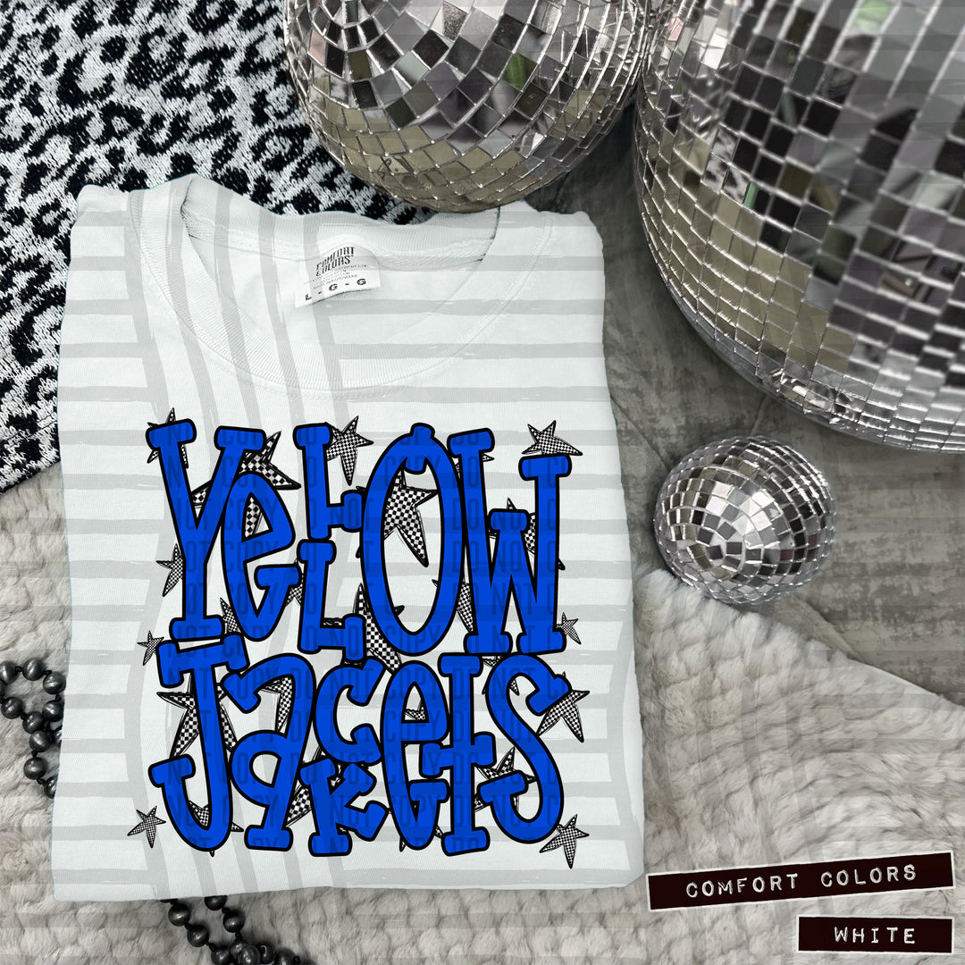 Blue Staggered DTF Print