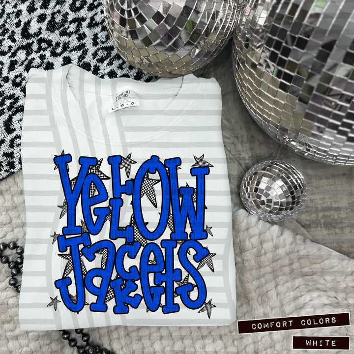 Blue Staggered DTF Print