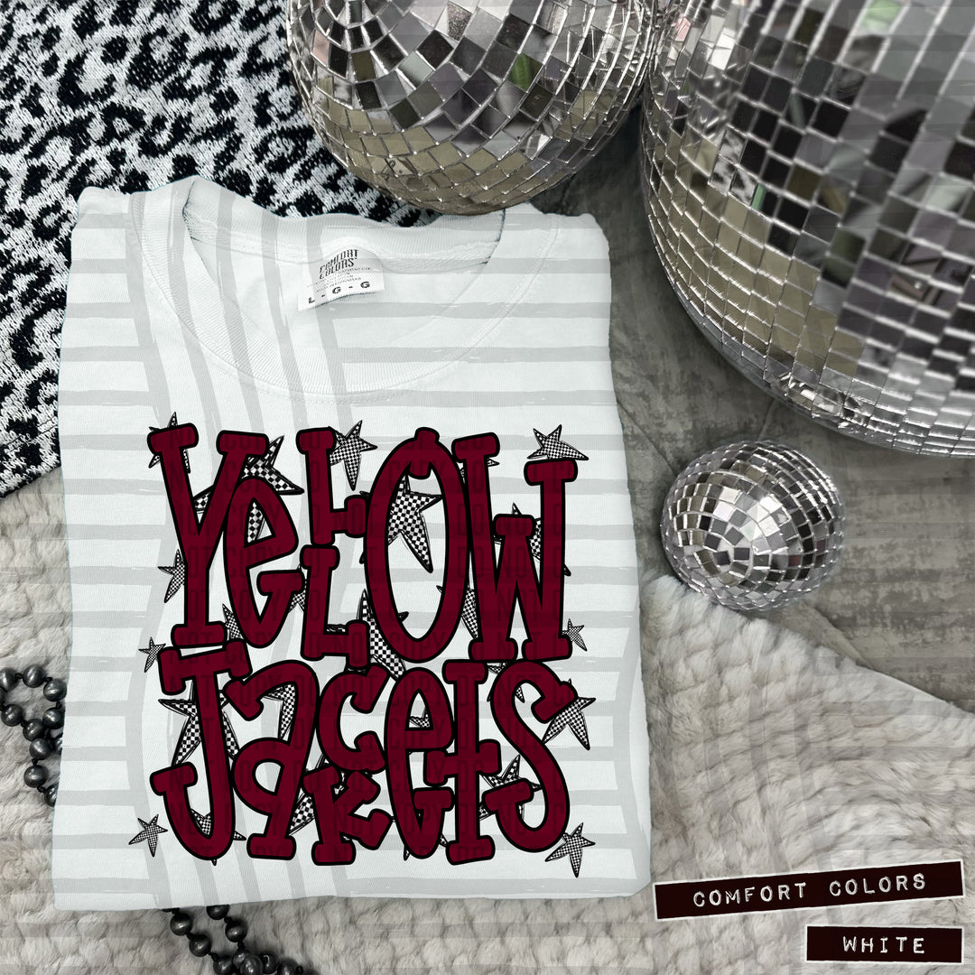 Maroon Staggered DTF Print