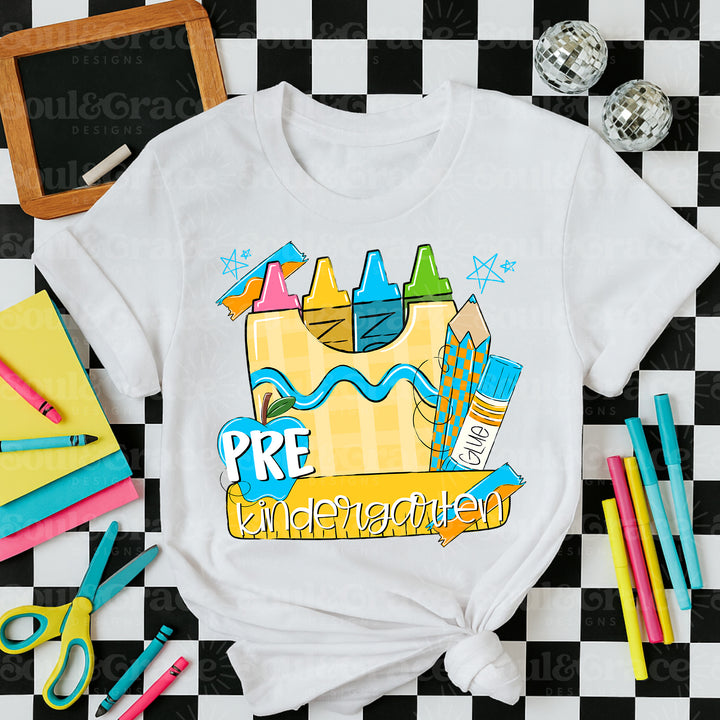 Back To School Pink And Blue DTF Print