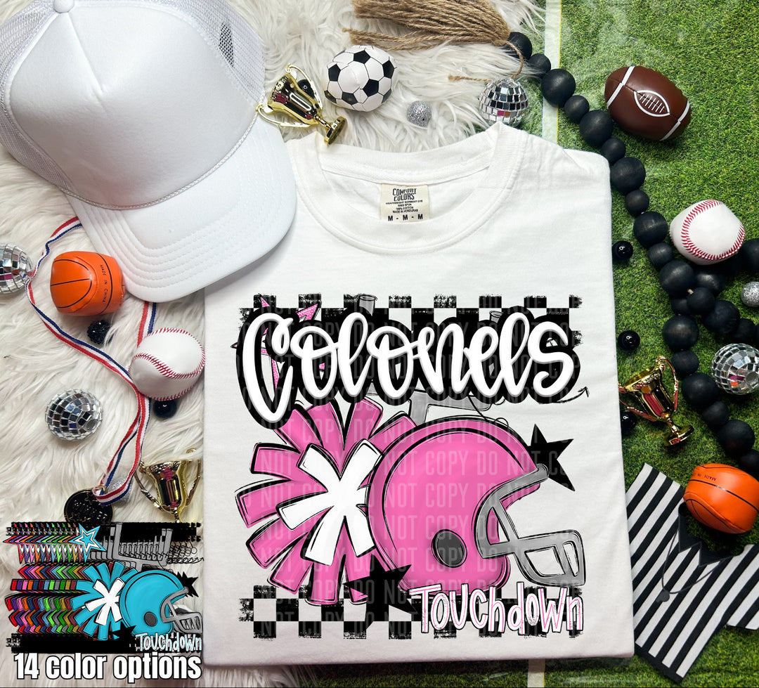 Helmet Pom Mascots Colors Lime DTF Print