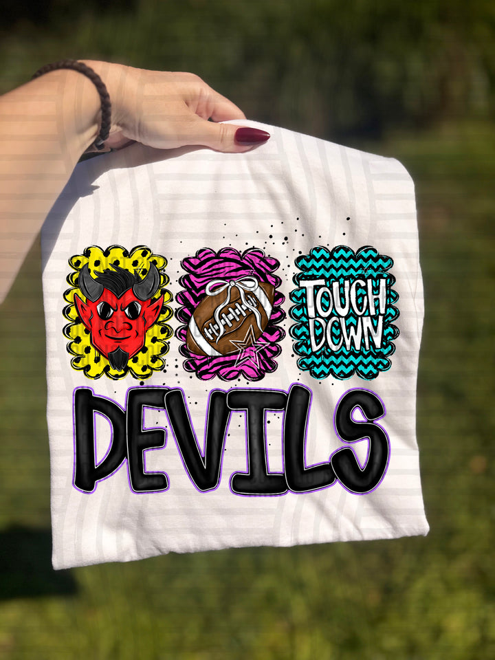 Preppy Bright Trio Mascot Heads DTF Print