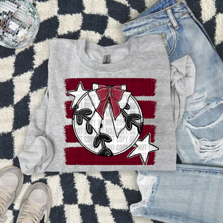 Baseball Bow DTF Print
