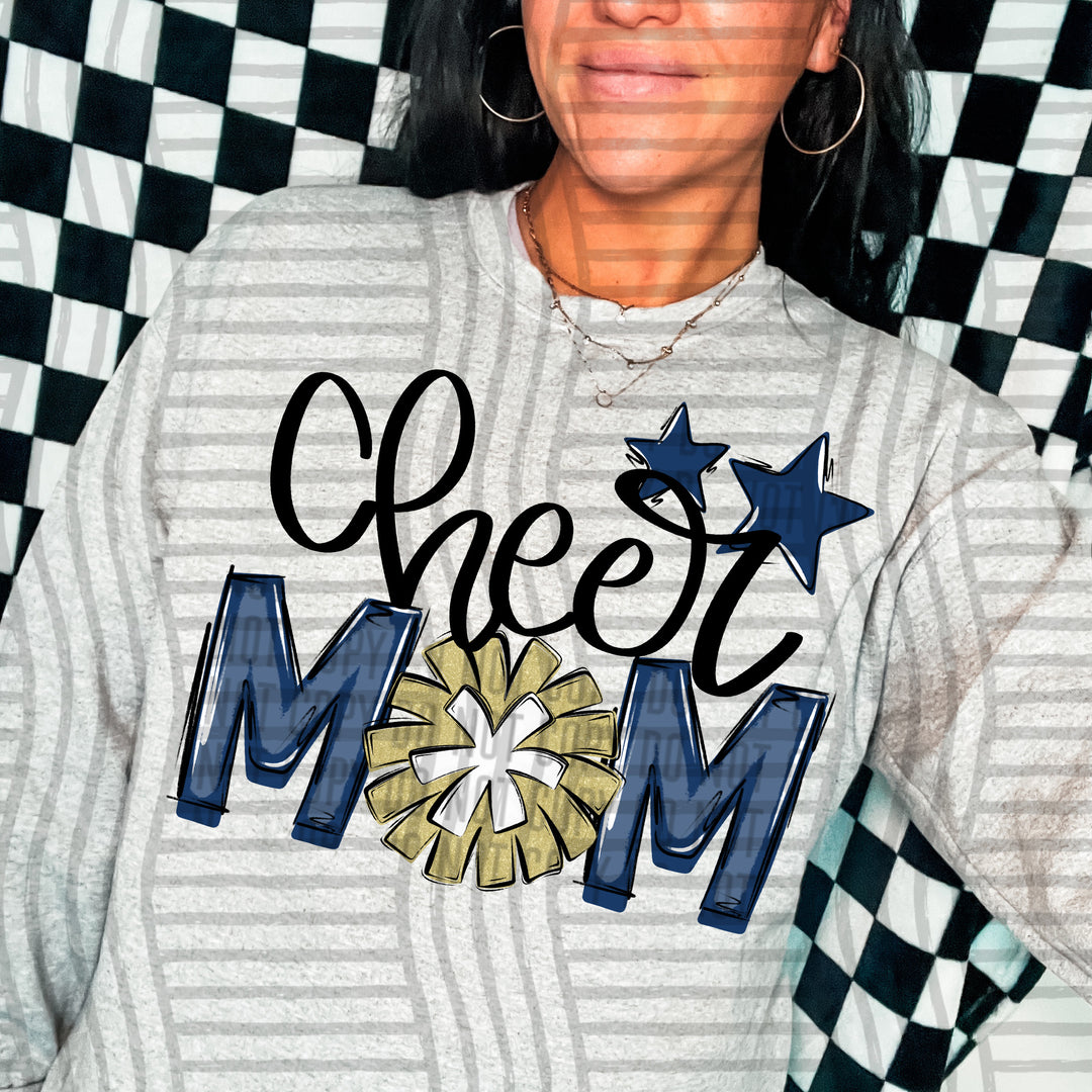 Sports Mom Cheer Gold DTF Print