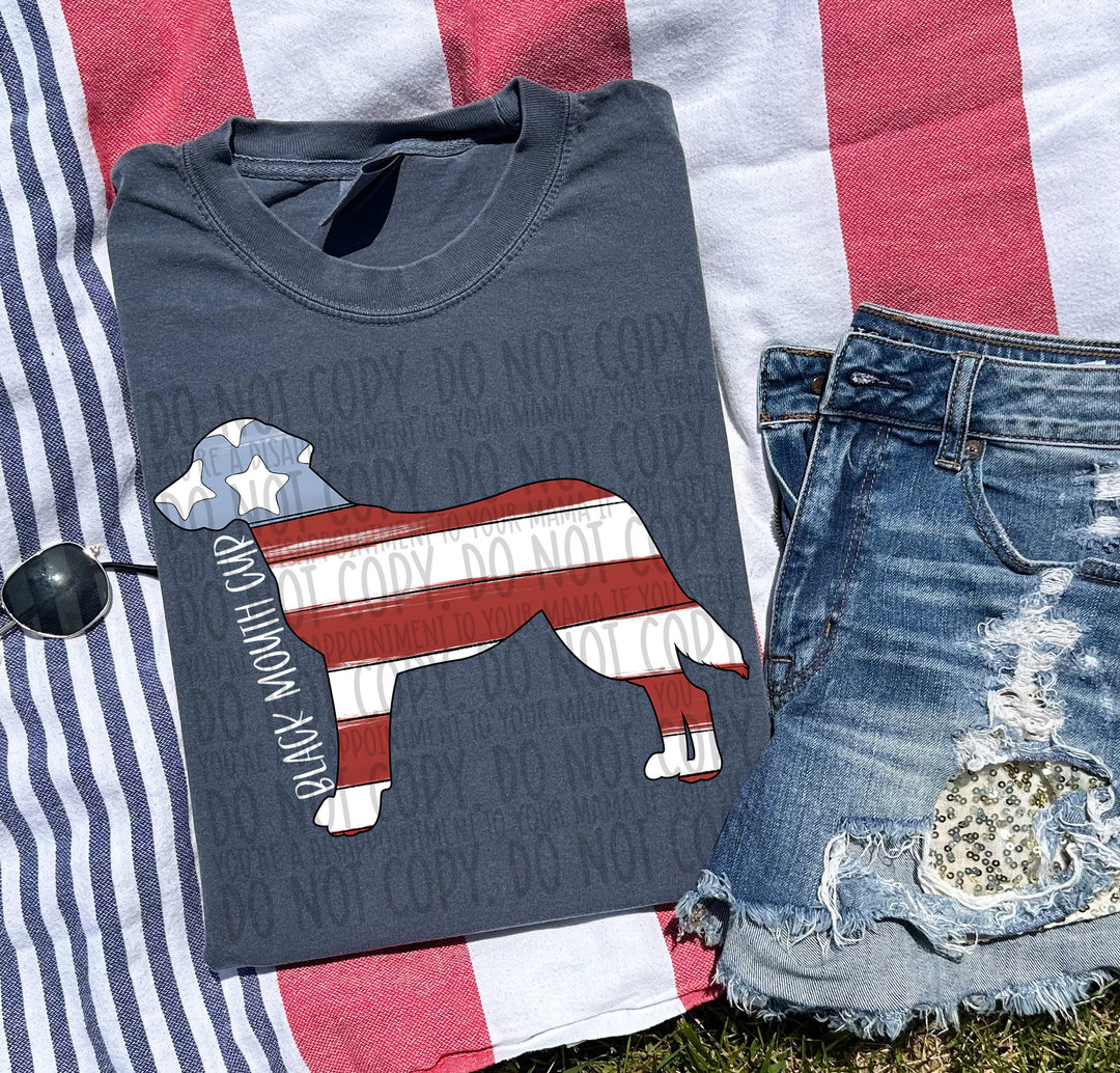 Patriotic Dog Designs White Text DTF Print