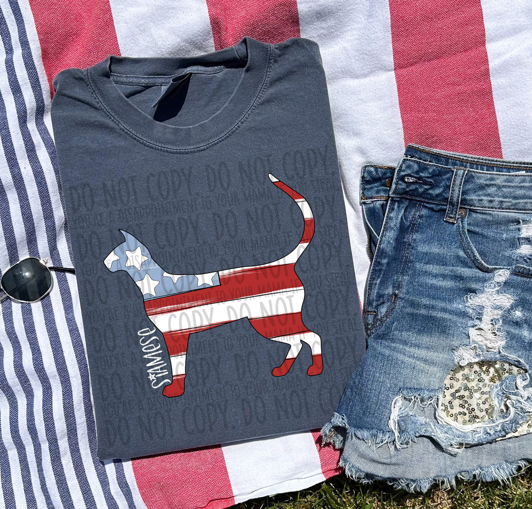 Patriotic Dog Designs White Text DTF Print