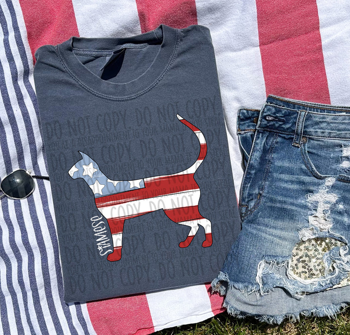 Patriotic Dog Designs White Text DTF Print