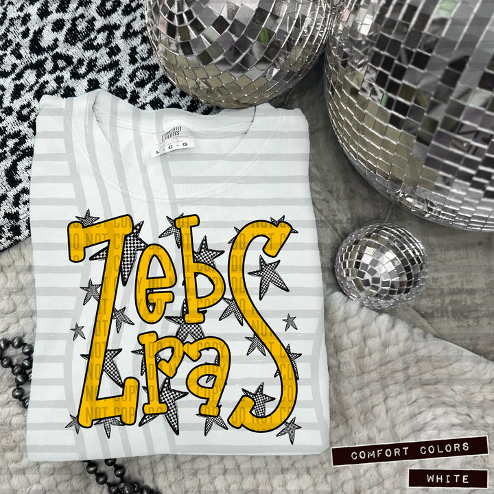 Yellow Staggered DTF Print