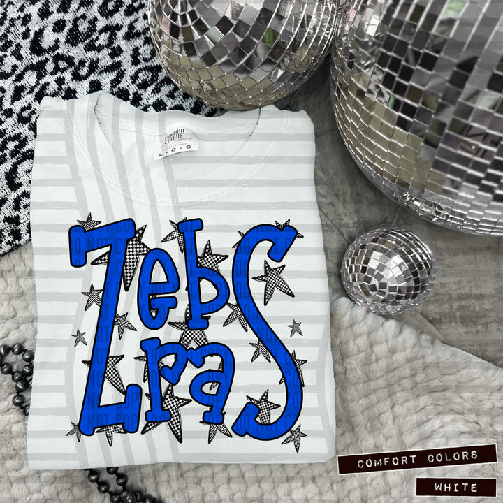 Blue Staggered DTF Print