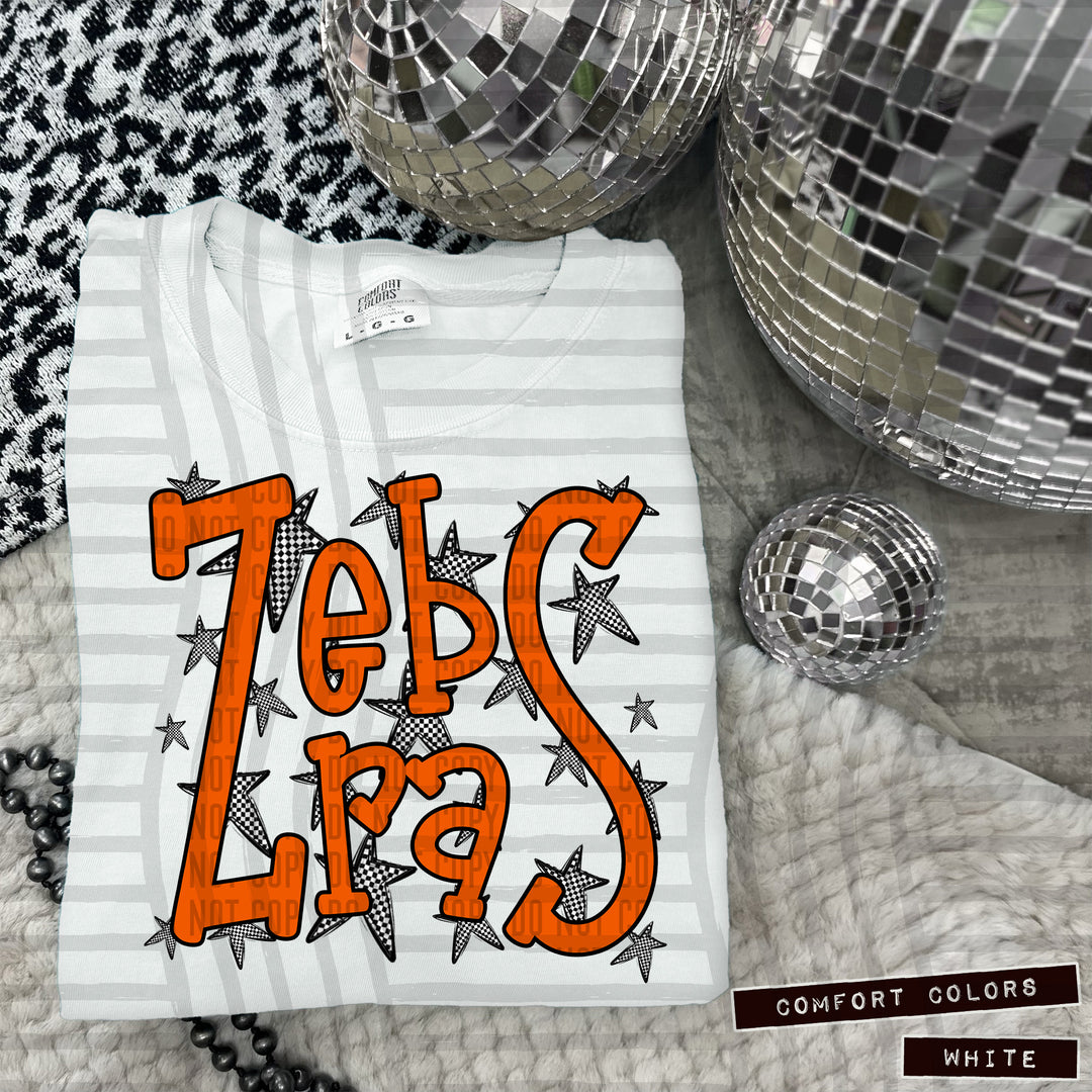 Orange Staggered DTF Print