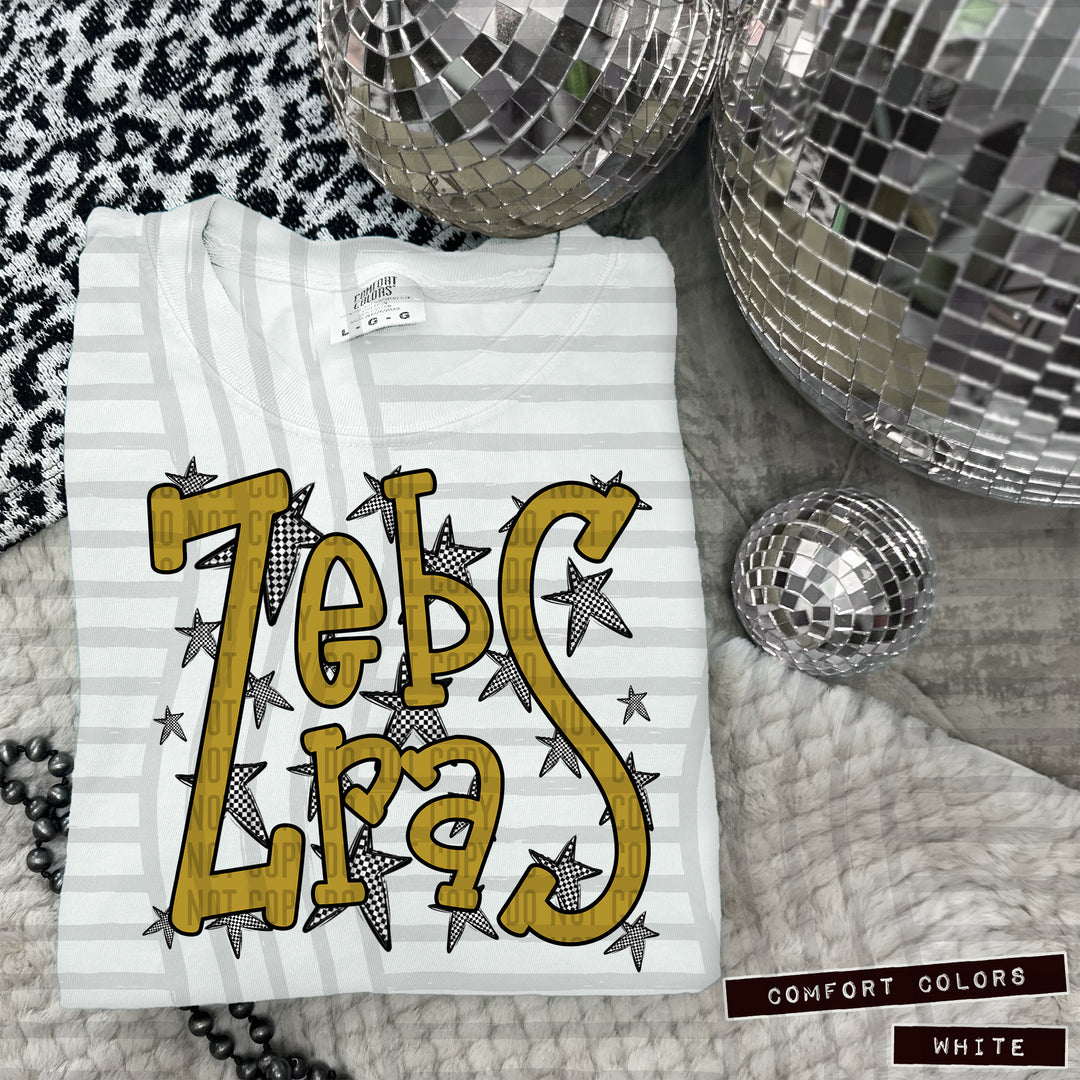 Gold Staggered DTF Print