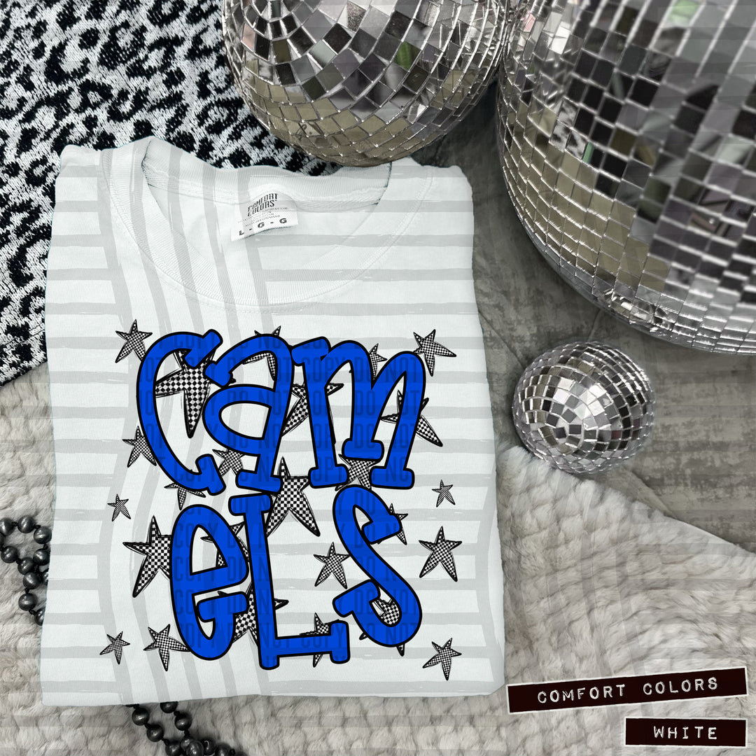 Blue Staggered DTF Print