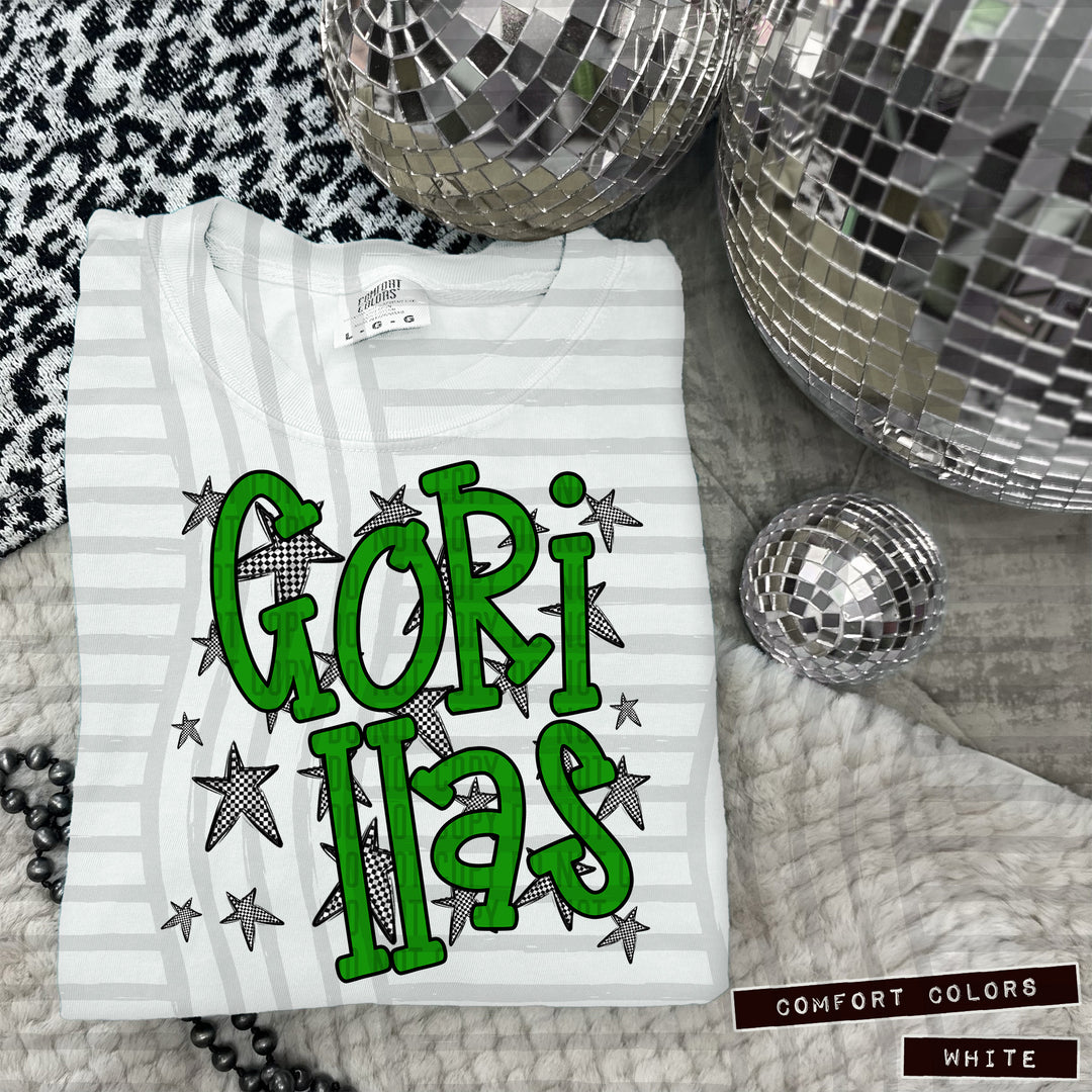 Green Staggered DTF Print