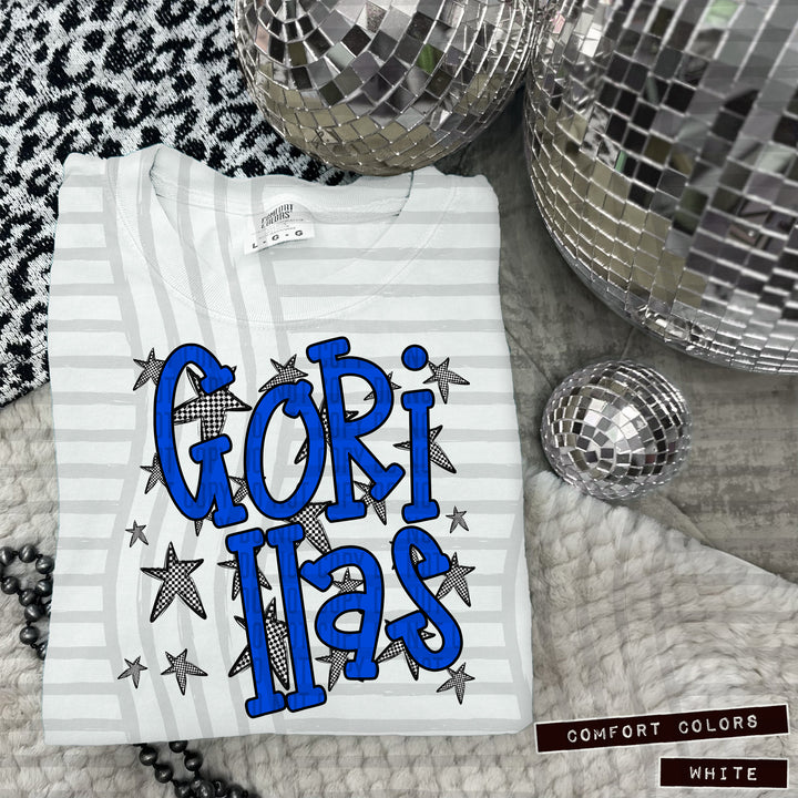 Blue Staggered DTF Print