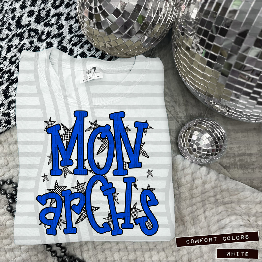 Blue Staggered DTF Print