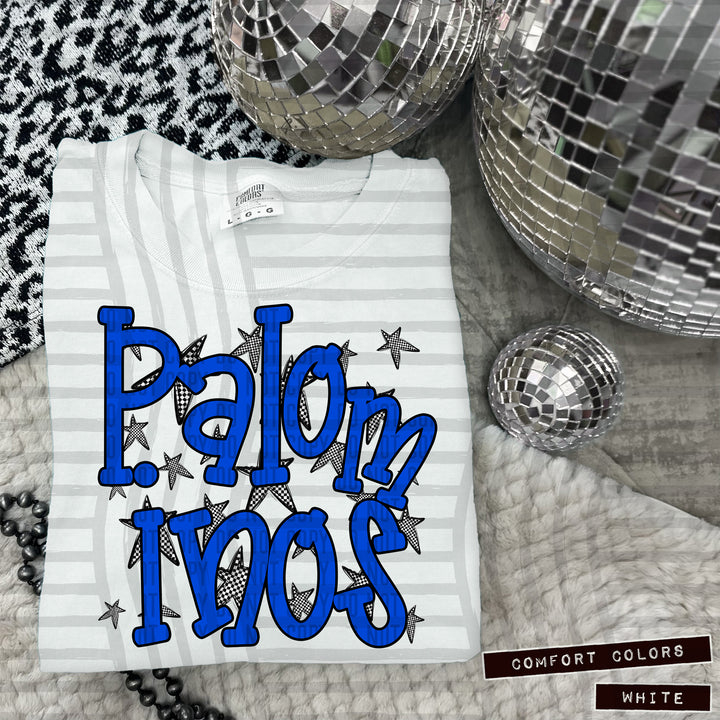 Blue Staggered DTF Print