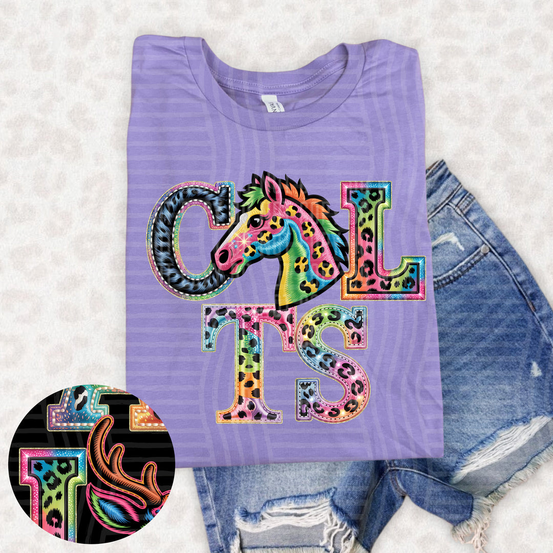 Rainbow Mascot Heads Stacked DTF Print