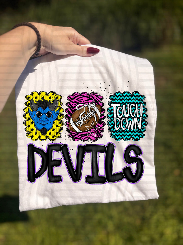 Preppy Bright Trio Mascot Heads DTF Print