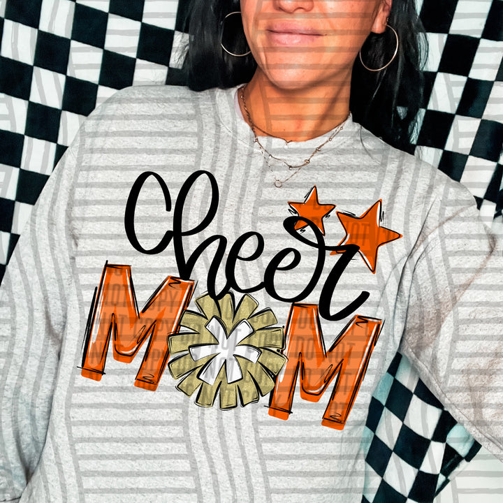 Sports Mom Cheer Gold DTF Print