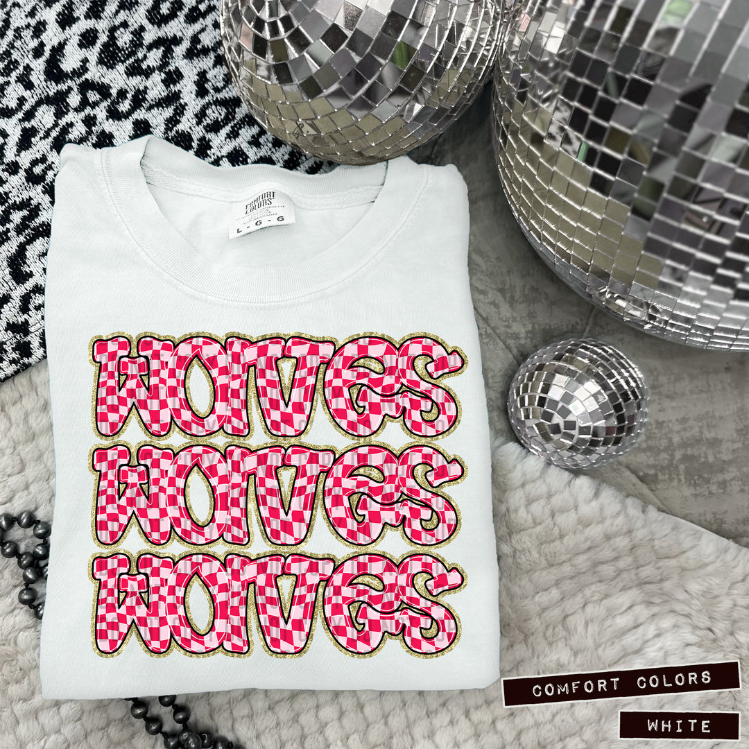 Pink Checks DTF Print