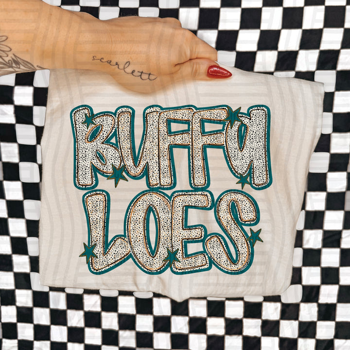 Teal Dotty DTF Print