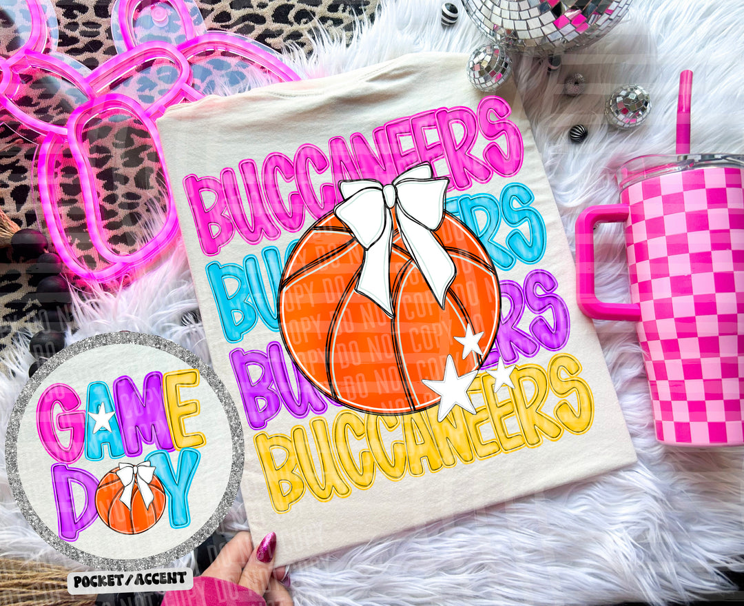 Bright Preppy Basketball DTF Print