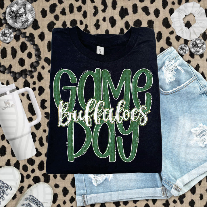 Doodle Gameday Dark Green DTF Print