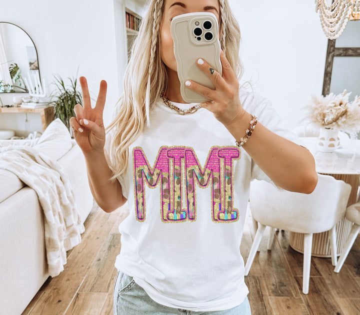 Preppy Leopard No Bow Mom Name DTF Print