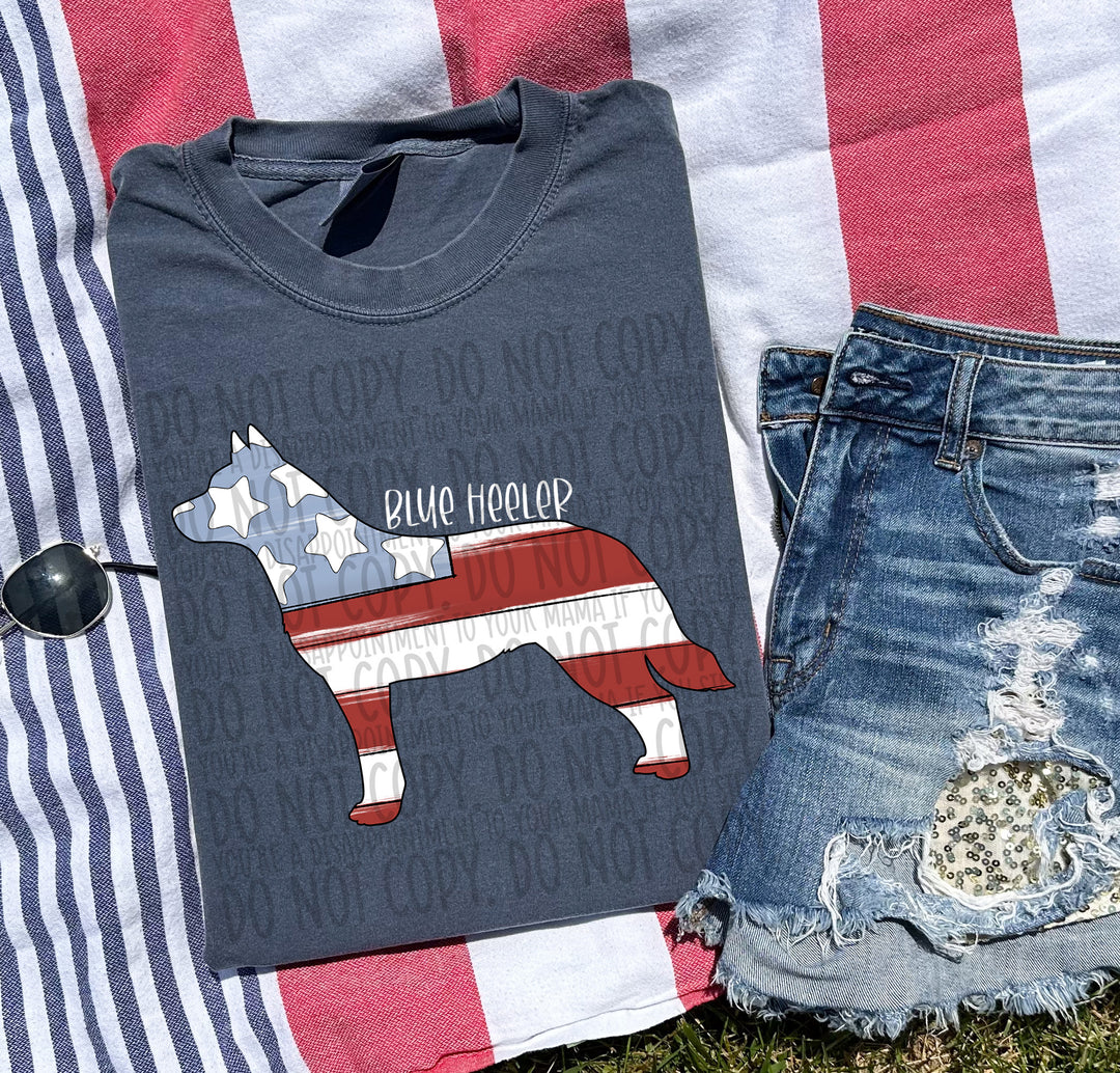 Patriotic Dog Designs White Text DTF Print