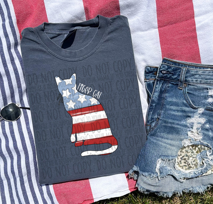 Patriotic Dog Designs White Text DTF Print