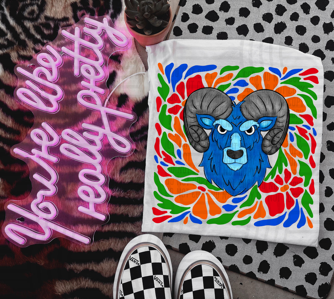 Retro Floral Mascot Heads DTF Print