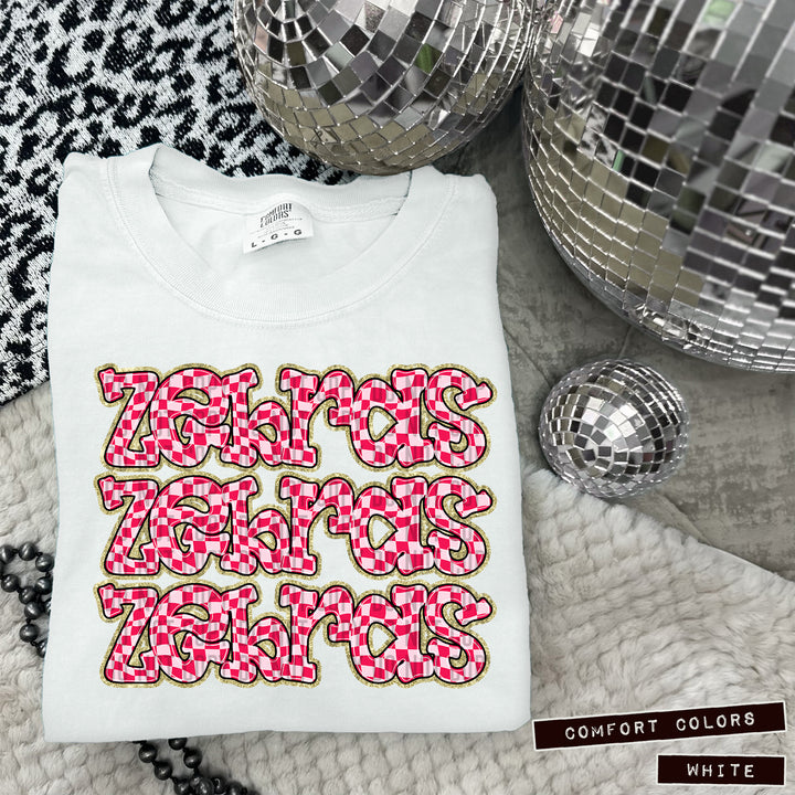 Pink Checks DTF Print