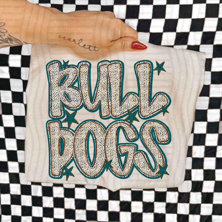 Teal Dotty DTF Print