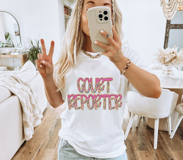 Preppy Leopard Occupations/Names DTF Print