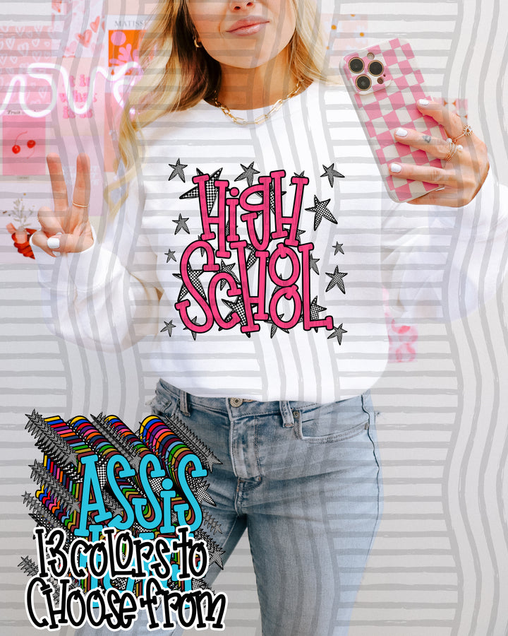 School Names Occupations Yellow DTF Print