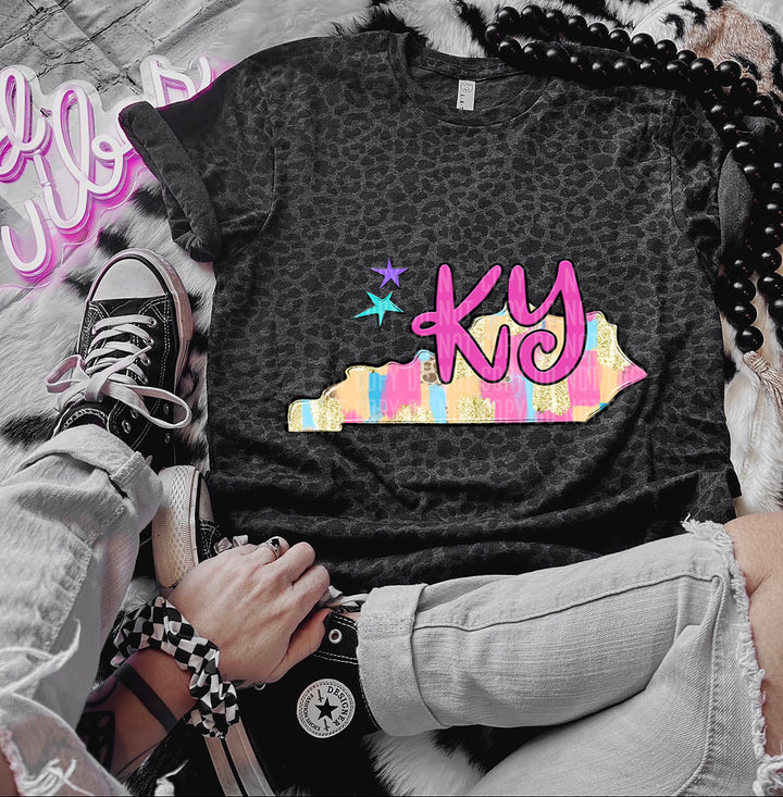 Preppy Bright Brushstroke States DTF Print